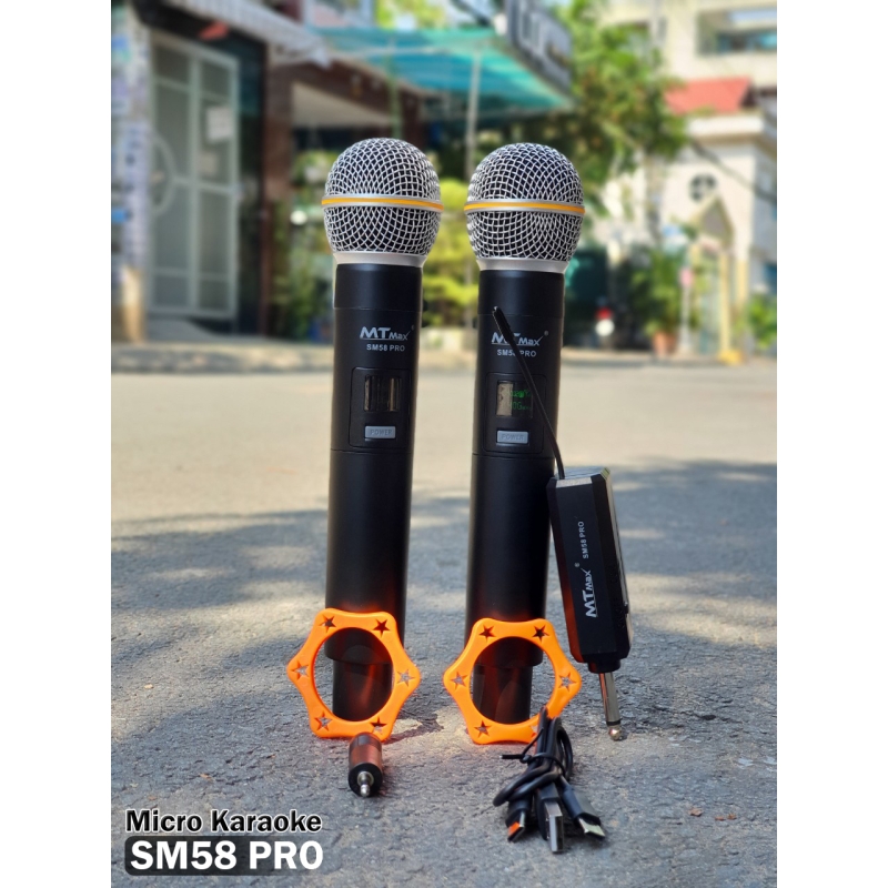 Micro Không Dây SM58 PRO Cao Cấp 2 Mic Chuyên Dùng Cho karaoke Hát Nhẹ