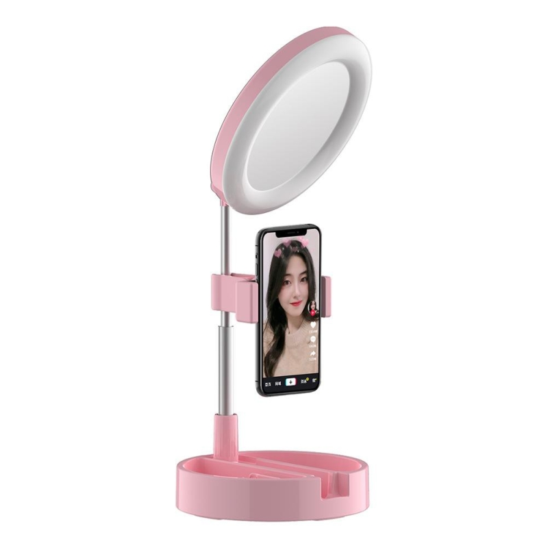 Gương trang điểm có đèn Led Livestream G3 tích hợp giá đỡ và kẹp điện thoại cao cấp