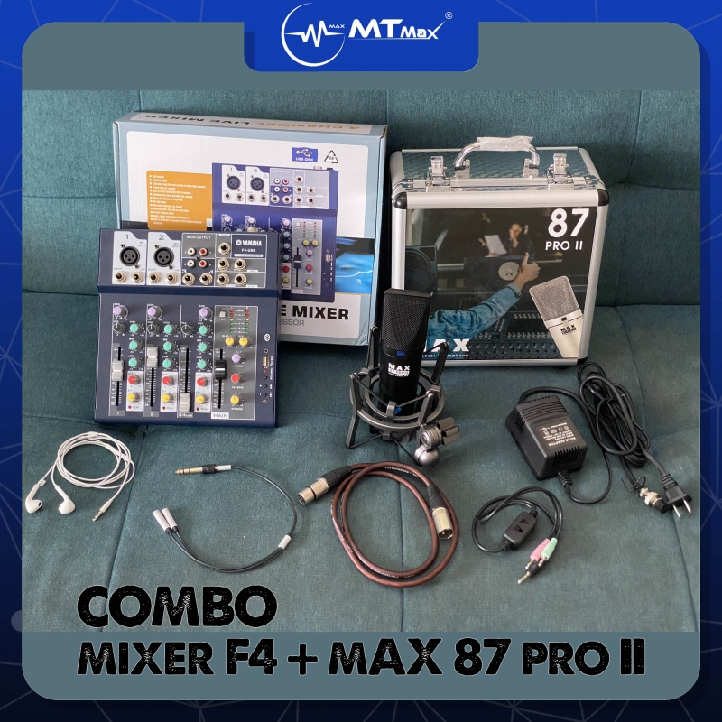 Combo Mixer F4 & micro Max 87 Pro II hát karaoke livestream