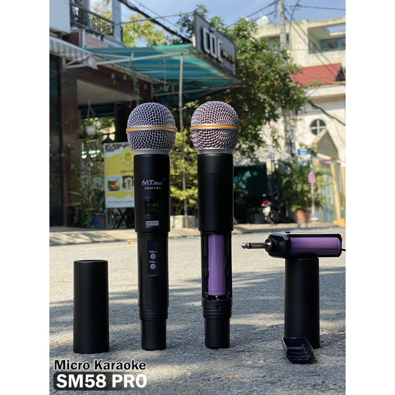 Micro Không Dây MTMAX SM58 PRO Cao Cấp 2 Mic Chuyên Dùng Cho karaoke Hát Nhẹ