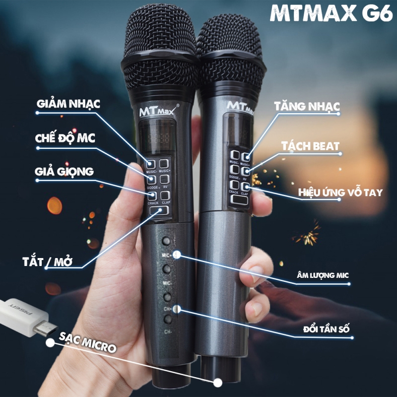 Loa di động MTMAX G6 cao cấp nhỏ gọn hát karaoke cực hay