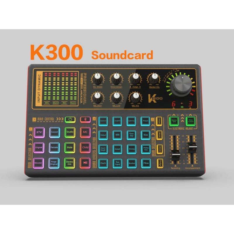 Combo thu âm, livestream Micro AQTA AT-808, Sound card K300