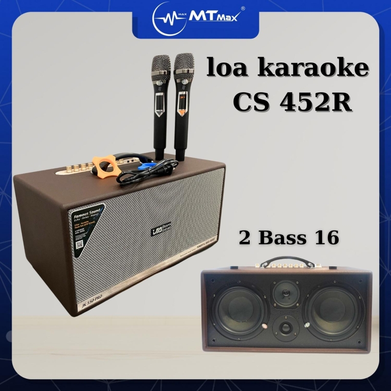 Loa Xách Tay Karaoke CS 452R, Công Suất 150W, 2 Micro