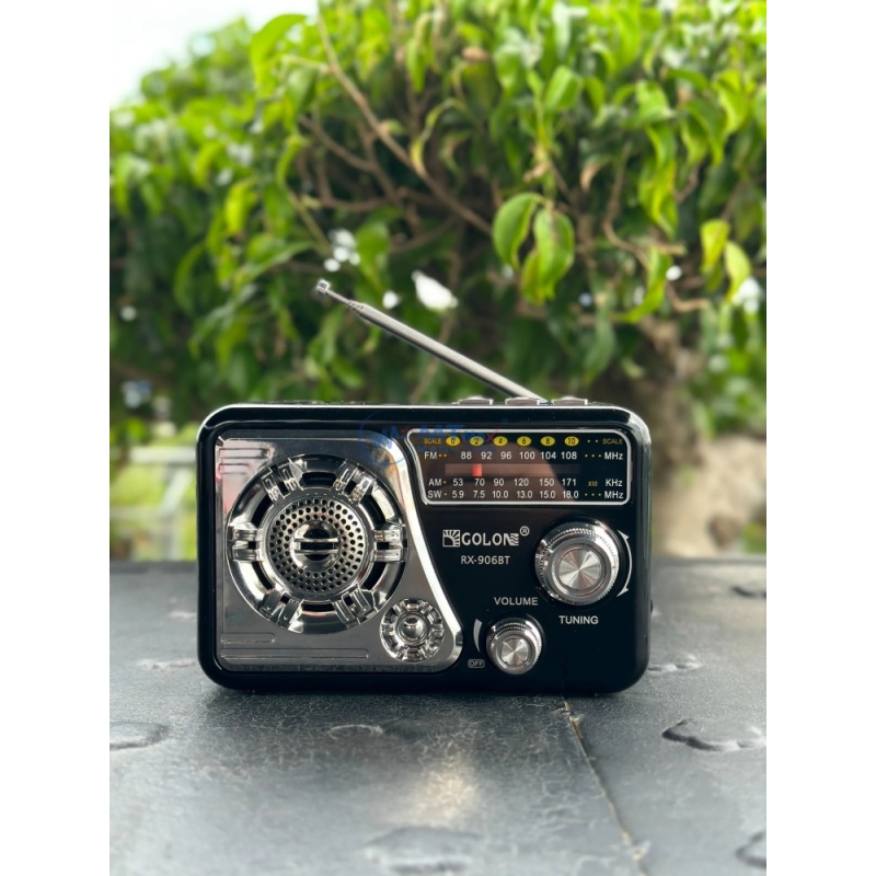 Đài Radio Dùng Pin Sạc RX 906BT - Máy Nghe Nhạc Kiêm Đài Radio, FM, AM, SW Hỗ Trợ Kết Nối Bluetooth, USB, Thẻ Nhớ Âm Thanh To Lớn Dễ Dàng Sử Dụng