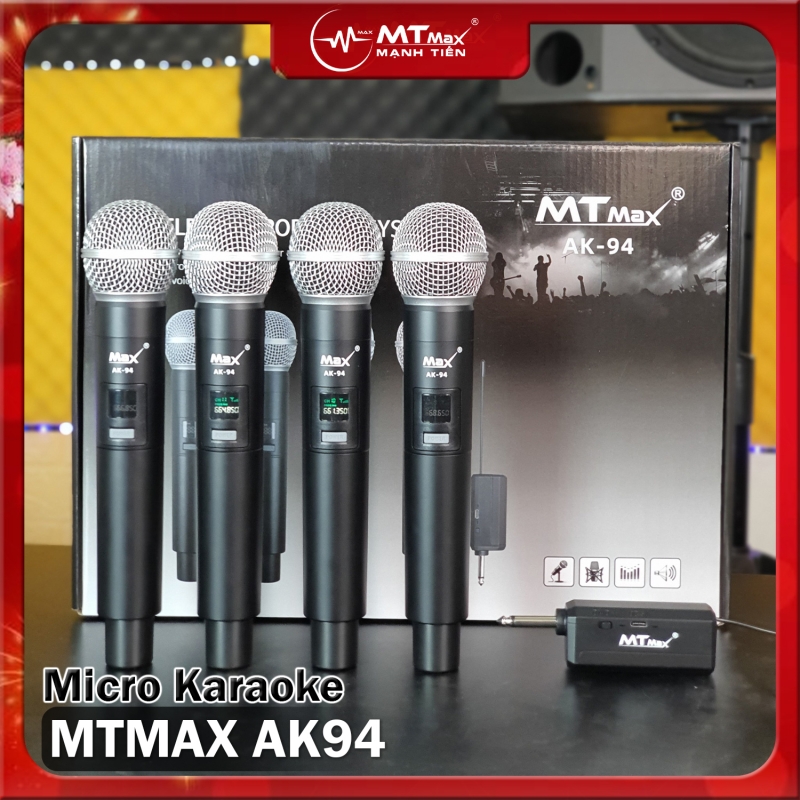 Micro Không Dây MTMAX AK94 Cao Cấp 4 Mic Chuyên Dùng Cho karaoke Hát Nhẹ