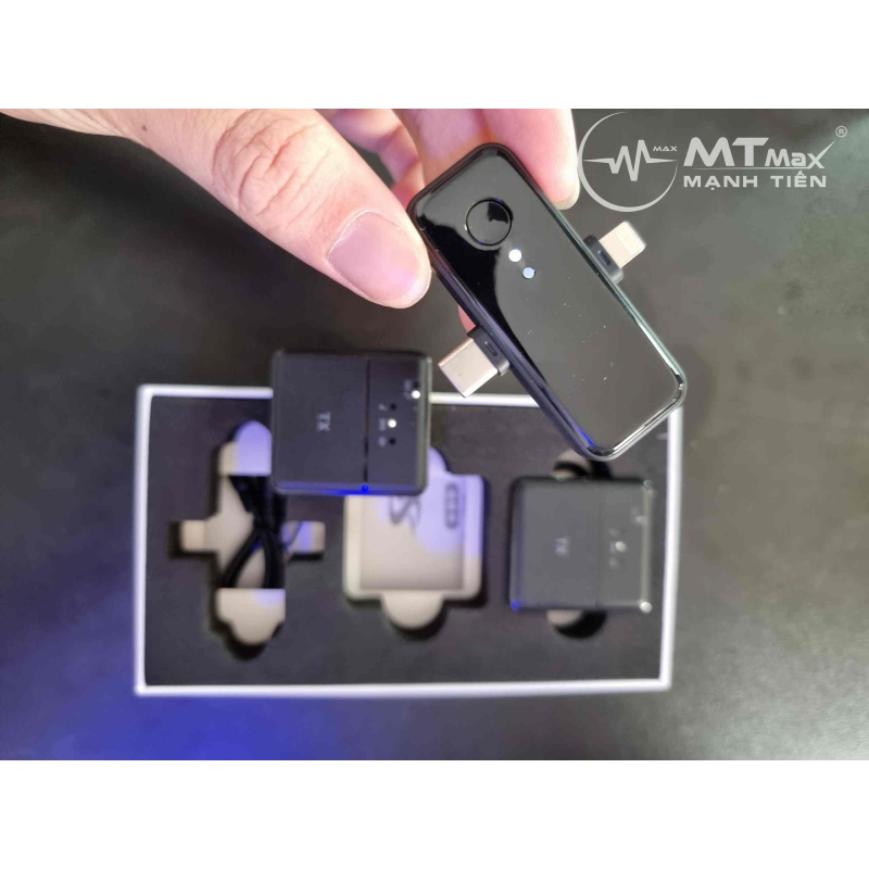 Mic không dây SX31 2 micro dành cho điện thoại gọn kết nối type C - Lightning nhanh pin khỏe