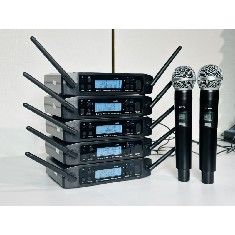 Micro Đầu Thu Lớn GLXD4 - Micro Karaoke Cao Cấp, Hút Âm Tốt,  Bắt Sóng Xa Ổn Định, Chống Hú Tuyệt Đối, Điều Chỉnh Riêng Biệt