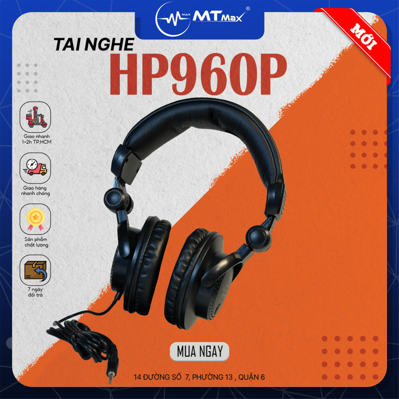 Tai Nghe Kiểm Âm TIANYUN HP-906B - Tai Nghe Chụp Tai Cao Cấp Giá Rẻ, Khớp Xoay 180 Độ, Âm Thanh Chất Lượng, Đệm Lót Tai Êm Ái