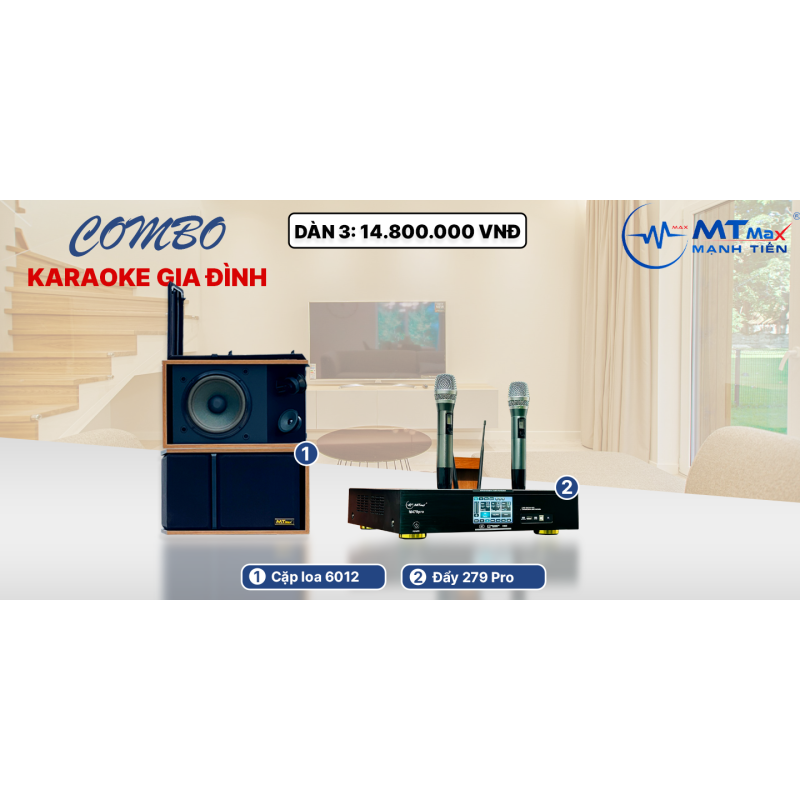Dàn Karaoke Cao Cấp Gia Đình -  [ Cặp Loa 301 Seri III Bass 2 Tấc + Đẩy M479Pro  ] Đi Kèm 2 Micro Không Dây Đa Năng, Miễn Phí Lắp Đặt Bán Kính 100KM