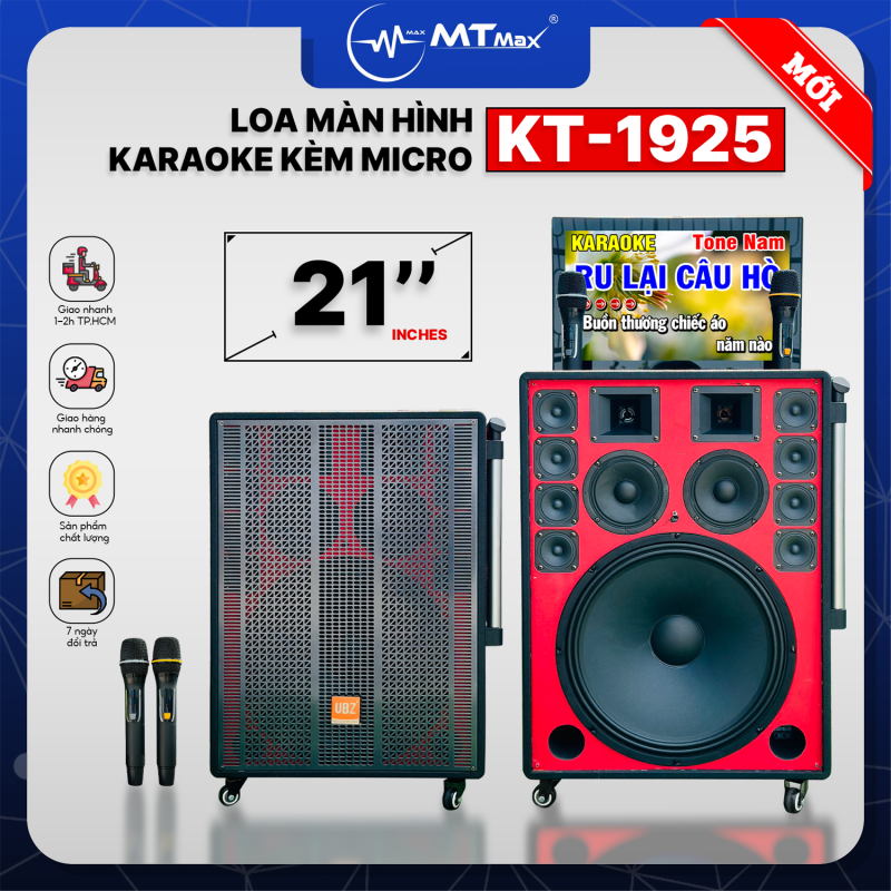 Loa Karaoke Màn Hình KT-1925 - Loa Bluetooth Kèm Micro Cao Cấp 2024, Màn Hình 21inch Sắc Nét, Bass Trầm 40cm và 14 Loa Tích Hợp, Âm Thanh Siêu Hay, Bảo Hành 12 Tháng